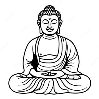 Peaceful Buddha Sitting Coloring Page 19422-15643