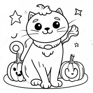 Halloween Black Cat Coloring Pages