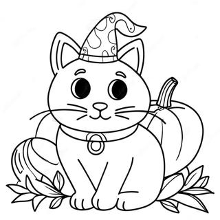 Halloween Black Cat Coloring Page 19431-15638