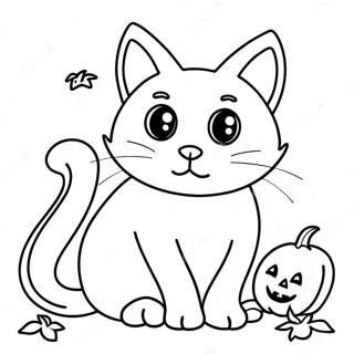 Halloween Black Cat Coloring Page 19431-15640