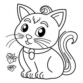 Spooky Halloween Black Cat Coloring Page 19432-15650