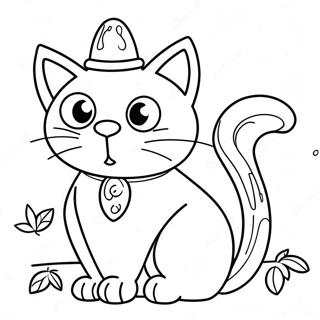 Spooky Halloween Black Cat Coloring Page 19432-15651