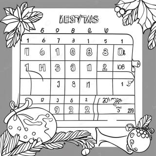 Christmas Countdown Calendar Coloring Page 19451-15655