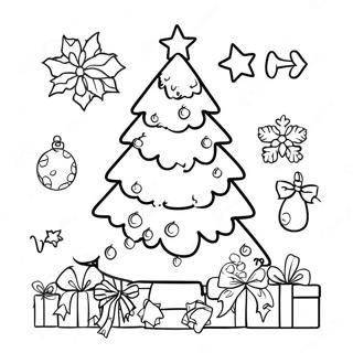 Festive Christmas Tree Countdown Coloring Page 19452-15663