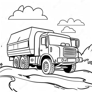 Military Army Truck In Action Coloring Page 19472-15678