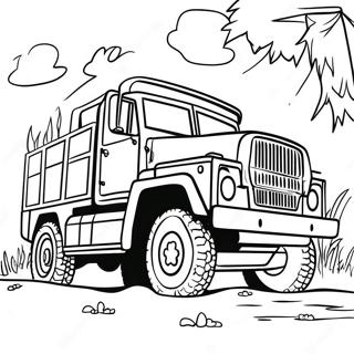 Military Army Truck In Action Coloring Page 19472-15680