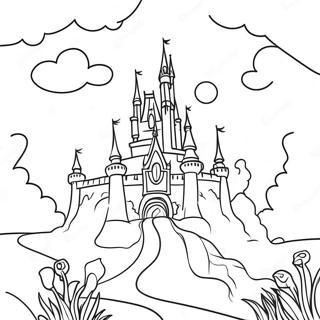 Colorful Disney Characters In A Dreamy Landscape Coloring Page 19482-15684