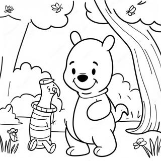 Adventurous Winnie The Pooh In The Hundred Acre Wood Coloring Page 19522-15720