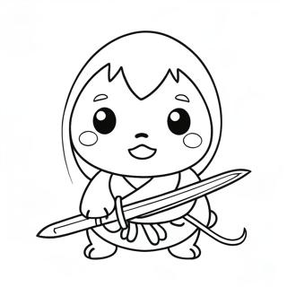 Cute Mitsuri With Sword Coloring Page 1952-1606