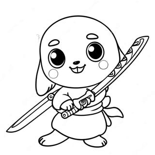 Cute Mitsuri With Sword Coloring Page 1952-1608