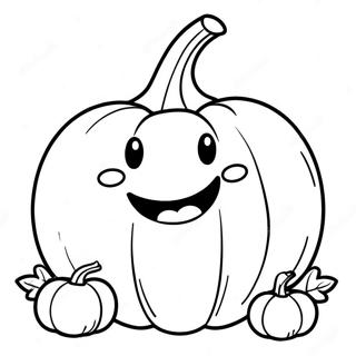 Cute Pumpkin With A Smile Coloring Page 19532-15721