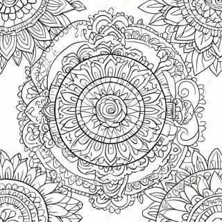 Vibrant Chakra Mandala Coloring Page 19552-15741