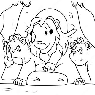 Daniel In The Lions Den Coloring Page 19561-15745