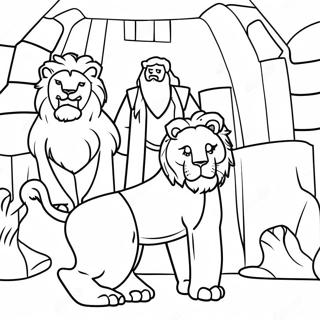 Daniel In The Lions Den Coloring Page 19561-15747