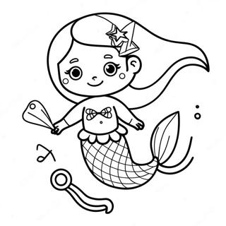 Christmas Mermaid With Sparkling Tail Coloring Page 19571-15749