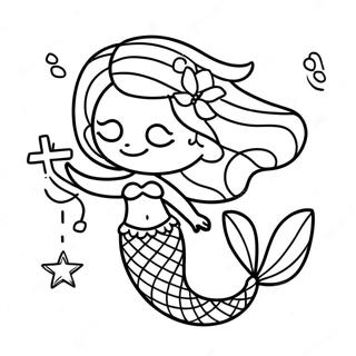 Christmas Mermaid With Sparkling Tail Coloring Page 19571-15750