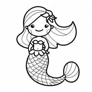 Christmas Mermaid With Sparkling Tail Coloring Page 19571-15752