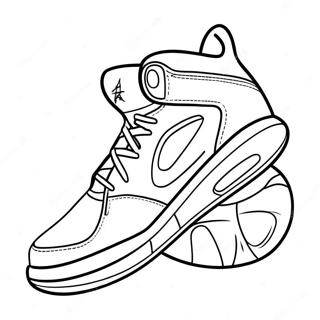 Cool Basketball Shoes Coloring Page 19582-15770