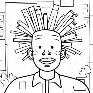 Colorful Basquiat Art Coloring Page 19602-15777