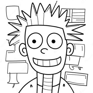 Colorful Basquiat Art Coloring Page 19602-15779