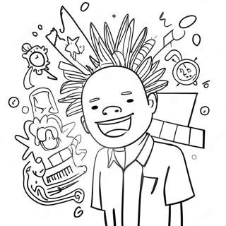 Colorful Basquiat Art Coloring Page 19602-15780