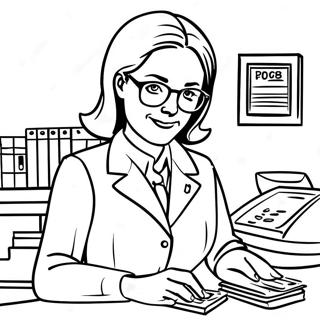 Busy Bank Teller Coloring Page 19612-15785