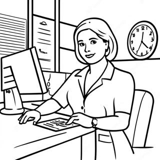 Busy Bank Teller Coloring Page 19612-15787