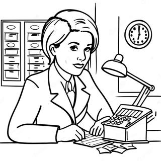 Busy Bank Teller Coloring Page 19612-15788