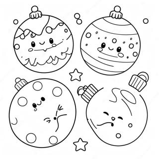 Cute Preppy Christmas Ornaments Coloring Page 19652-15825