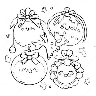 Cute Preppy Christmas Ornaments Coloring Page 19652-15826