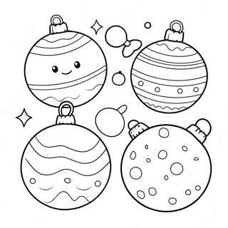 Cute Preppy Christmas Ornaments Coloring Page 19652-15827