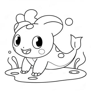 Cute Water Type Pokemon Swimming Coloring Page 19662-15830