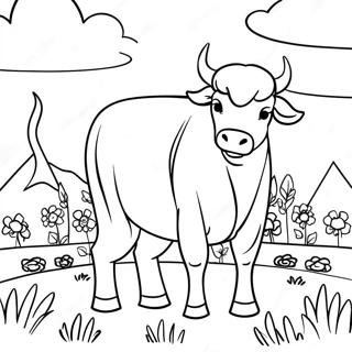 Ferdinand The Bull In A Peaceful Meadow Coloring Page 19672-15850