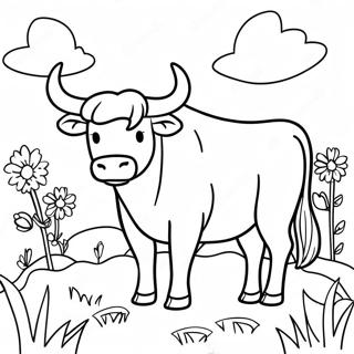 Ferdinand The Bull In A Peaceful Meadow Coloring Page 19672-15851