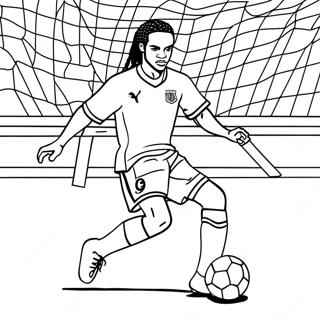 Ronaldinho Dribbling A Ball Coloring Page 19682-15841