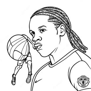 Ronaldinho Dribbling A Ball Coloring Page 19682-15842