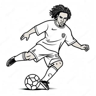 Ronaldinho Dribbling A Ball Coloring Page 19682-15844