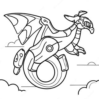 Mega Rayquaza Flying In The Sky Coloring Page 19702-15862