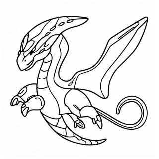 Mega Rayquaza Flying In The Sky Coloring Page 19702-15864