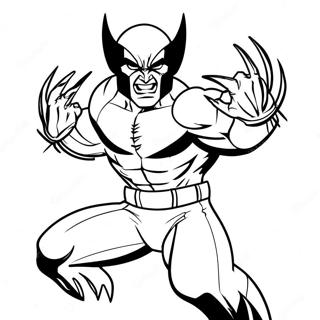 Wolverine Clawing Action Coloring Page 19722-15877