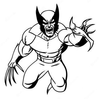 Wolverine Clawing Action Coloring Page 19722-15878