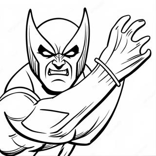 Wolverine Clawing Action Coloring Page 19722-15880