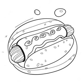 Funny Hot Dog With Mustard Coloring Page 19732-15890