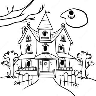 Haunted House Spooky Halloween Coloring Pages