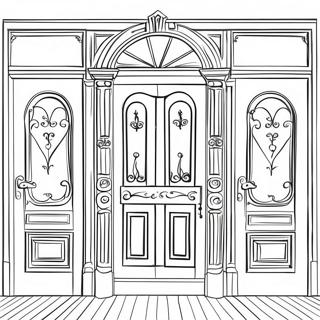 Vintage Wooden Doors Coloring Page 19762-15909