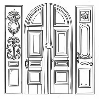 Vintage Wooden Doors Coloring Page 19762-15910