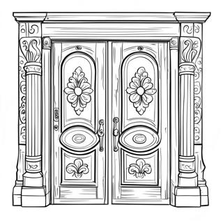 Vintage Wooden Doors Coloring Page 19762-15911