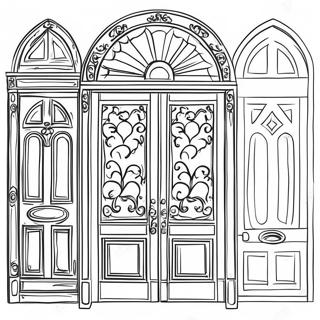 Vintage Wooden Doors Coloring Page 19762-15912