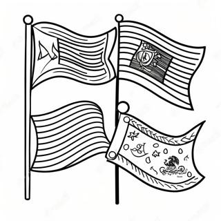 Hispanic Heritage Month Flags Coloring Pages