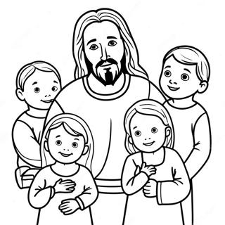 Jesus With Children Coloring Page 19812-15950